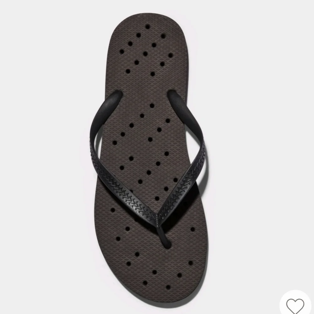 Shower Shoes Black Thong Flip Flop Sandals